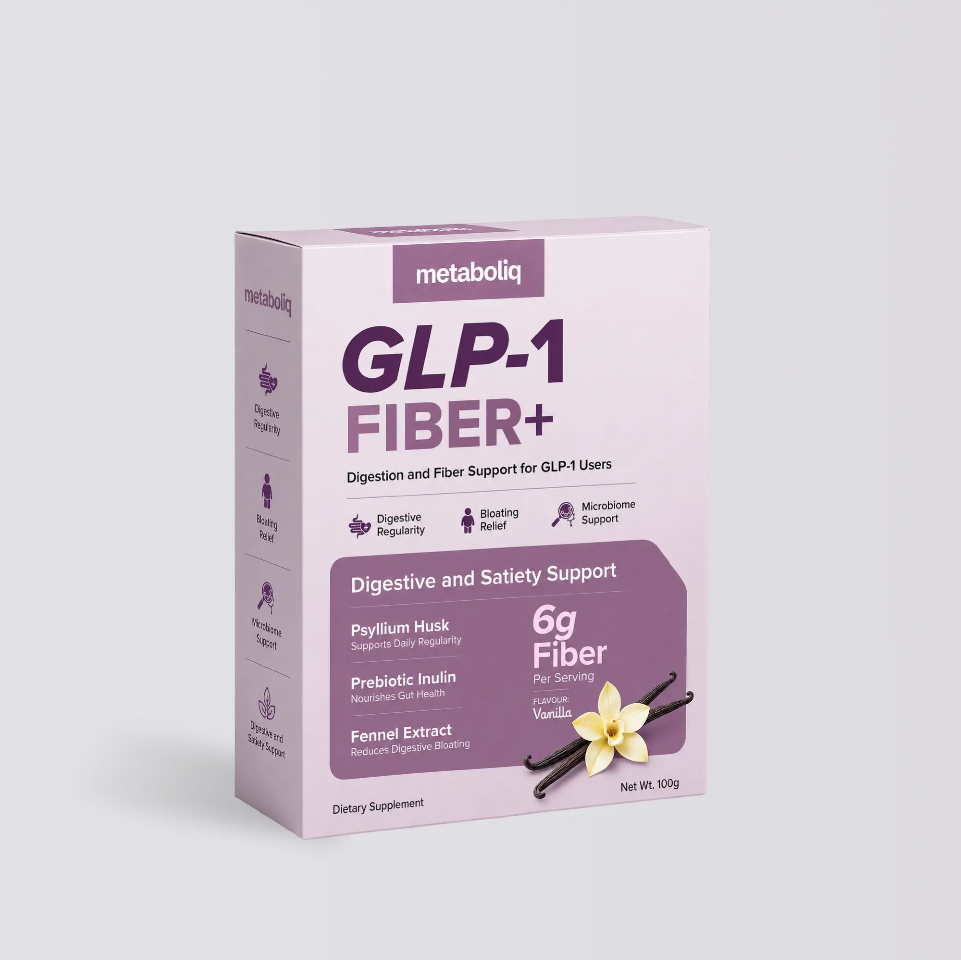 Psyllium + Prebiotic Blend — Metaboliq studio product render
