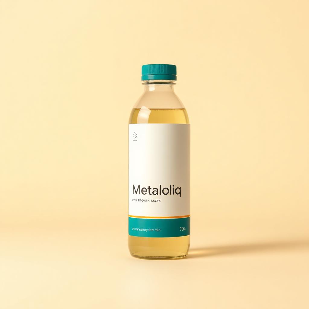 Clear Protein — Nimbu Pani — Metaboliq studio product render on ivory background
