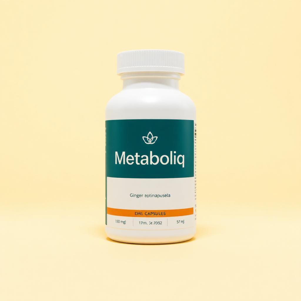 Anti-Nausea Ginger Chews — Metaboliq studio product render on ivory background