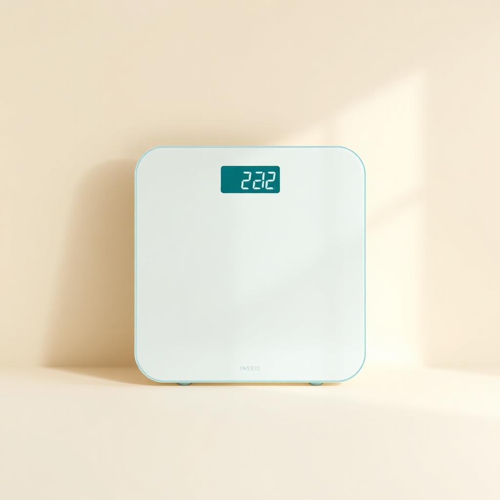 Smart Body-Composition Scale — Metaboliq studio product render on ivory background