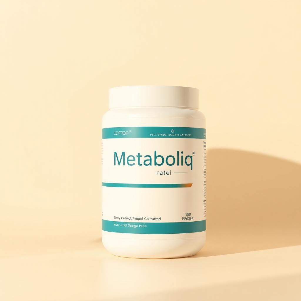 Plant Protein — Pea & Rice — Metaboliq studio product render on ivory background